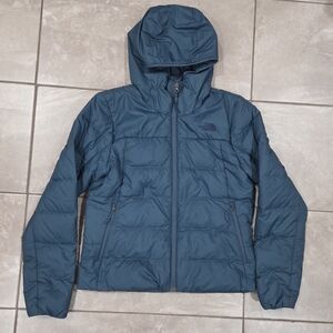 The North Face 550 Women's Hooded Puffer Jacket - Teal Blue